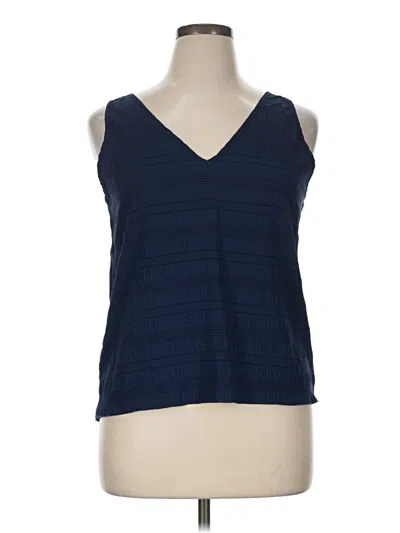 Pre-owned Emery Rose Sleeveless Top Blue V-neck Tops