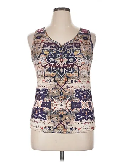 Pre-owned Emery Rose Sleeveless Top Ivory Halter Neckline Tops In White