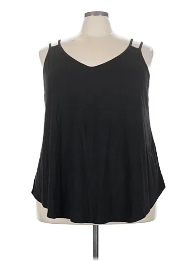 Pre-owned Emery Rose Tank Top Black Cold Shoulder Neckline Tops