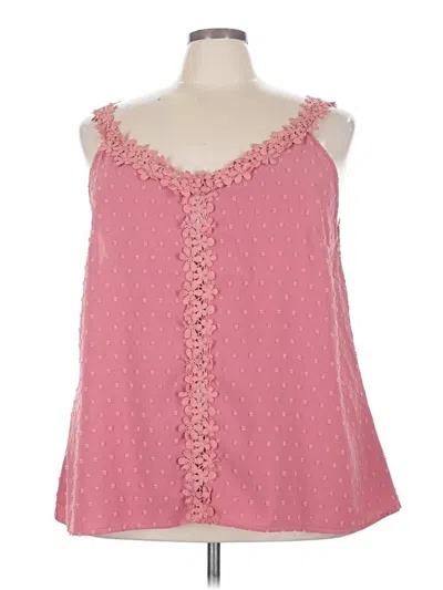 Pre-owned Emery Rose Tank Top Pink Sweetheart Neckline Tops