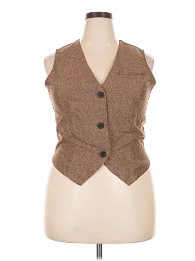 Pre-owned Emery Rose Vest In Brown