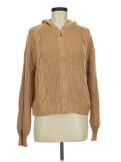 Pre-owned Emery Rose Zip Up Hoodie In Tan