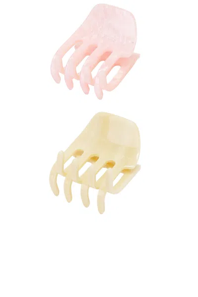 Emi Jay For Fwrd Petite Clip Set Of 2 In Buttercream & Pink Sugar