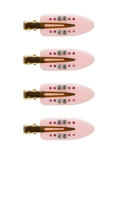 Emi Jay Popstar Clip Set Of 4 In Pink