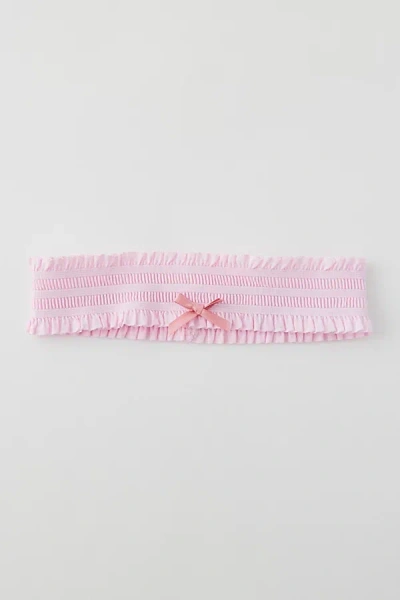 Emi Jay Ruffle Headband In Pink, Women's At Urban Outfitters