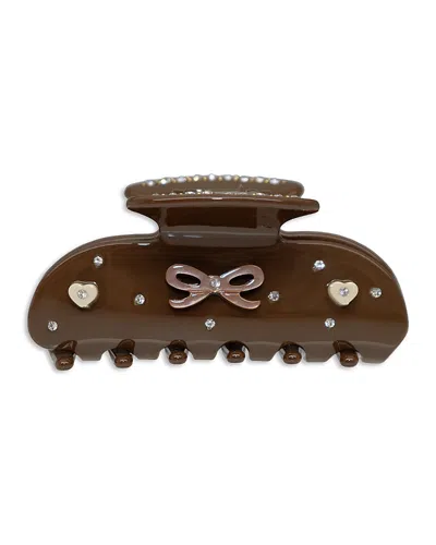 Emi Jay Sweetheart Hair Clip In Cherry Pie In Brown