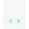 Emi Jay Womens Aqua Pearl Superbloom Set Of Two Acetate Hair Clips