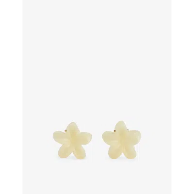 Emi Jay Womens Jelly Lemon Superbloom Set Of Two Acetate Hair Clips In Jelly Lemon