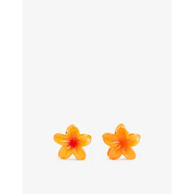 Emi Jay Womens Mango Superbloom Set Of Two Acetate Hair Clips In Mango