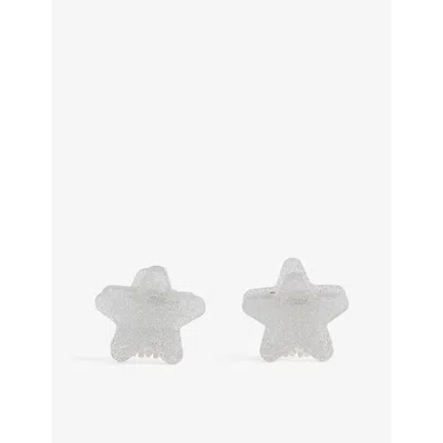 Emi Jay Womens Silver Tinsel Star-shaped Set Of Two Hair Clips