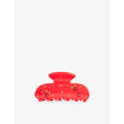 Emi Jay Womens  Sweetheart Cellulose Acetate Claw Hair Clip In Red