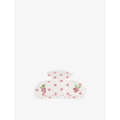 Emi Jay Womens  Sweetheart Cellulose Acetate Claw Hair Clip In White