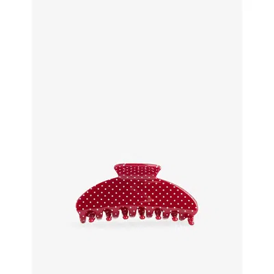 Emi Jay Womens Cherry Polka Dot Big Effing Cellulose-acetate Hair Clip
