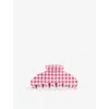Emi Jay Womens Cherry Gingham Big Effing Cellulose-acetate Hair Clip In Red