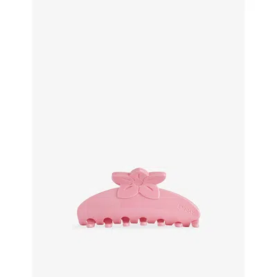 Emi Jay Womens Big Effing Cellulose Acetate Hair Clip Lychee Hibiscus In Pink