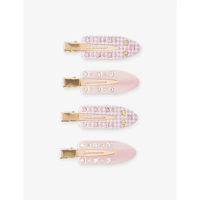 Emi Jay Womens Popstar Hair Clips Set Of Four Strawberry Granita
