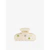Emi Jay Womens Summer Lillies Sweetheart Crystal-embellished Cellulose Acetate Hair Clip