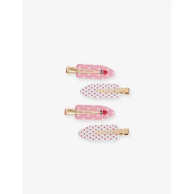 Emi Jay Womens Sweet Berry Dot Popstar Cellulose Acetate Pack Of Four Hair Clips In Multi
