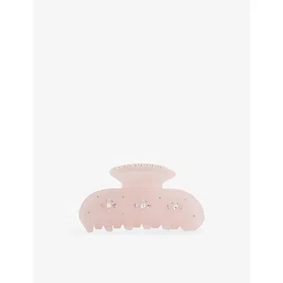 Emi Jay Womens Sweetheart Crystal-embellished Acetate Hair Clip Blush Drop
