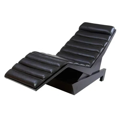 Pre-owned Emiel Veranneman Leather Upholstered Chaise Longue, Belgium, 1970s In Black