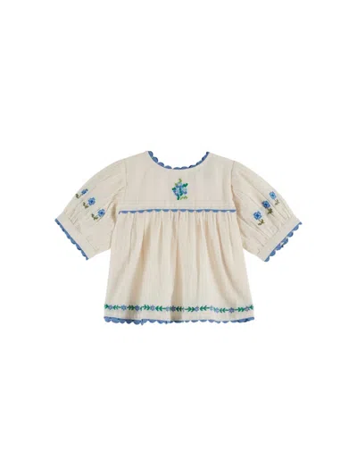 Emile And Ida Emile & Ida Mini Dress Blouse For Girls In Beige