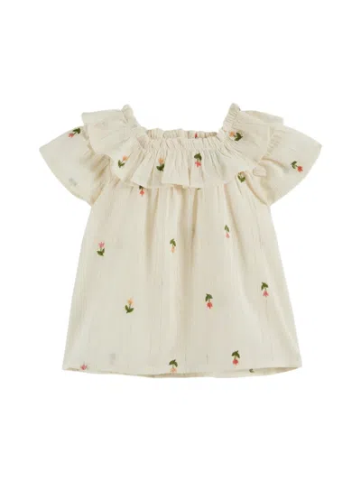 Emile And Ida Emile & Ida Mini Tulip-inspired Vest For Girls In Beige