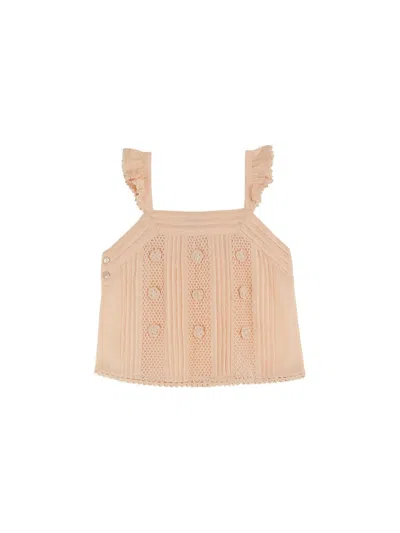 Emile And Ida Emile & Ida Top Con Dettagli Crochet In Pink