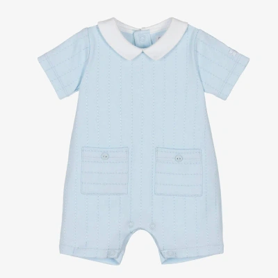 Emile Et Rose Baby Boys Blue Embroidered Cotton Shortie