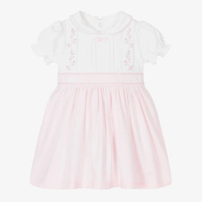 Emile Et Rose Baby Girls Ivory & Pink Cotton Dress