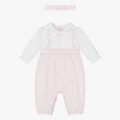 Emile Et Rose Girls Pink Cotton Babysuit Set