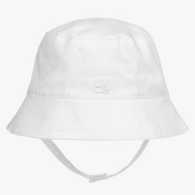 Emile Et Rose White Cotton Baby Sun Hat