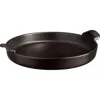 Emile Henry 12-inch Round Deep Dish Pizza Pan In Charcoal