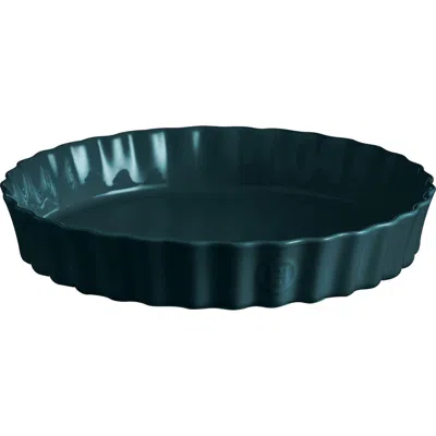 Emile Henry 12.6" X 2.2" Extra Large Deep Tart Dish In Ocean