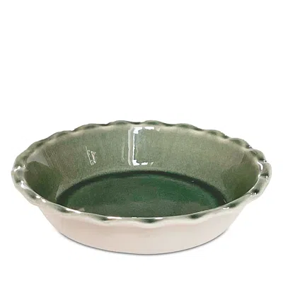 Emile Henry 175th Anniversary Pie Dish In Green/ivory
