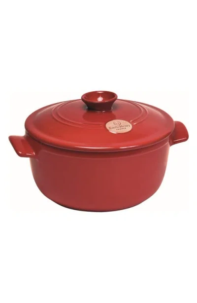 Emile Henry 4.2-quart Round Ceramic Dutch Oven In Burgundy