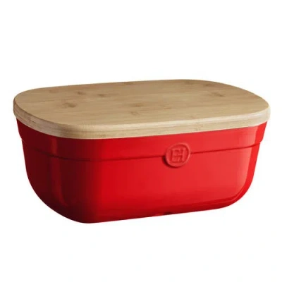Emile Henry Bread Box In Red