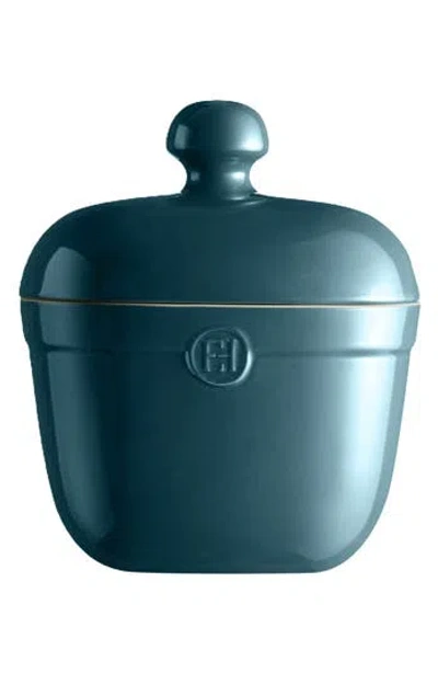 Emile Henry Ceramic Cookie Jar In Blue Flame