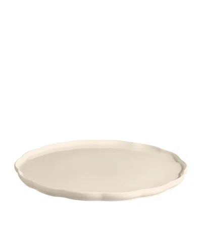 Emile Henry Ceramic Madeline Serving Plate In White
