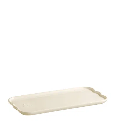 Emile Henry Ceramic Madeline Serving Tray In Neutral
