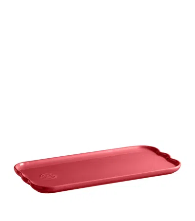 Emile Henry Ceramic Madeline Serving Tray In Pink