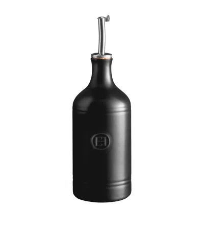 Emile Henry Ceramic Oil Cruet In Black