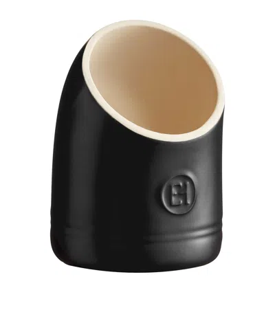 Emile Henry Ceramic Salt Pig In Black