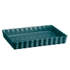 Emile Henry Deep Rectangle Tart Dish In Blue Flame