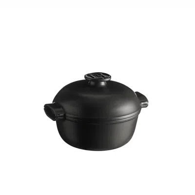 Emile Henry Delight 2 Quart Round Dutch Oven, Slate In Black