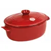 Emile Henry Flame 6.3 Quart Oval Stewpot Dutch Oven In Burgundy