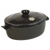 Emile Henry Flame 6.3 Quart Oval Stewpot Dutch Oven In Charcoal
