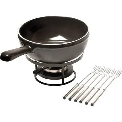 Emile Henry Flame Fondue Set, 2.6 Quart In Charcoal