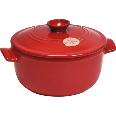 Emile Henry Flame Round Stewpot Dutch Oven, 4.2 Quart In Red