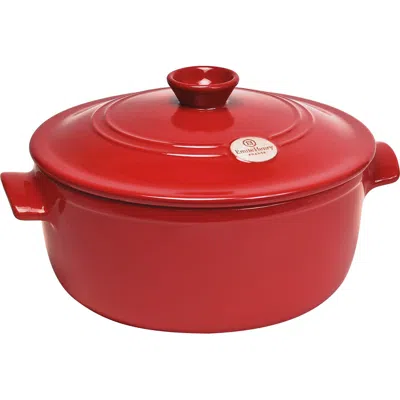 Emile Henry Flame Round Stewpot Dutch Oven, 5.5 Quart In Red