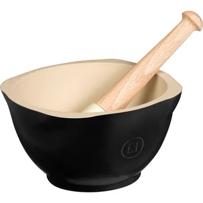 Emile Henry Made In France Mortar And Pestle In Black